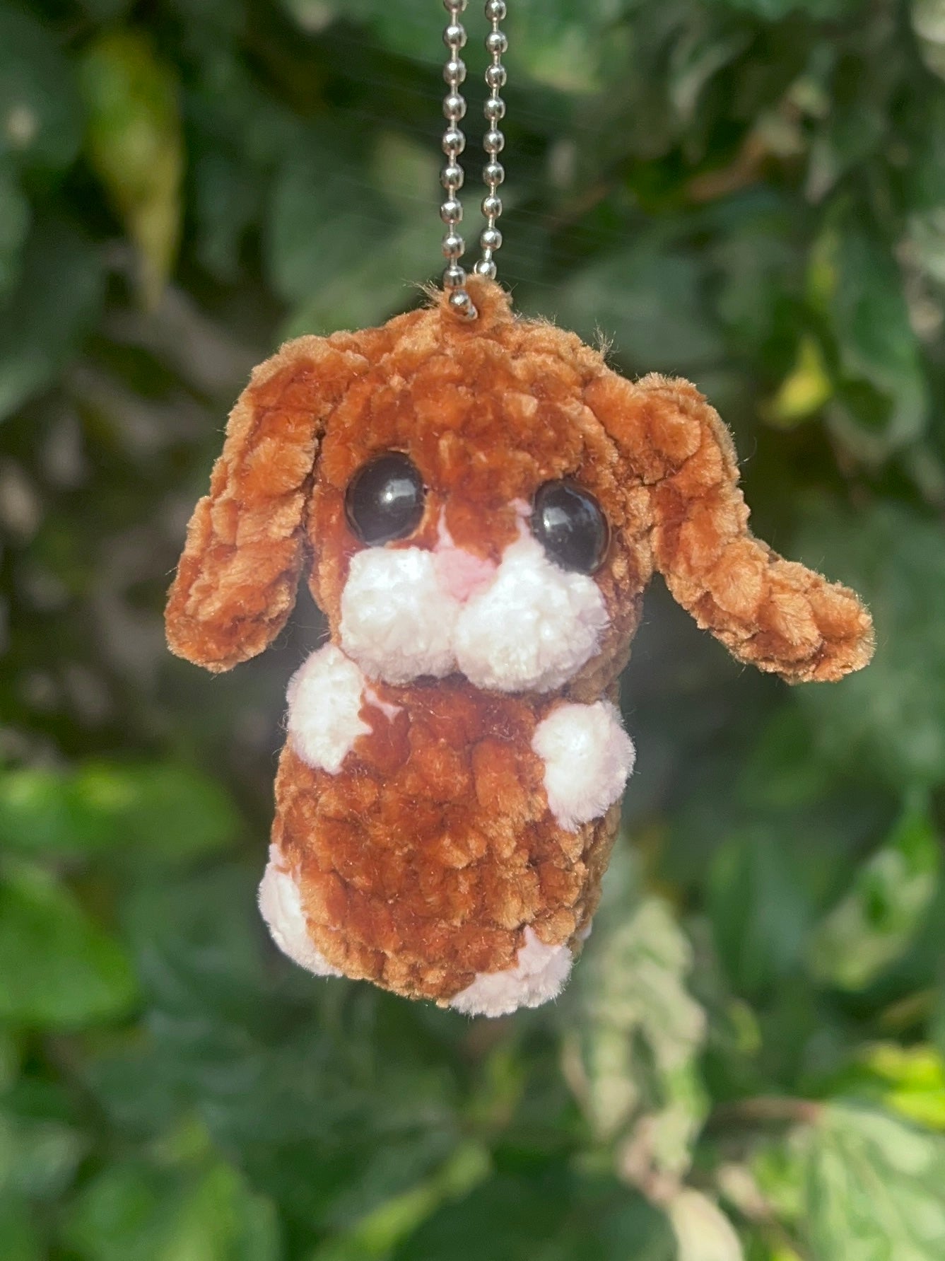 Handmade Bunny Keychain in India (brown)