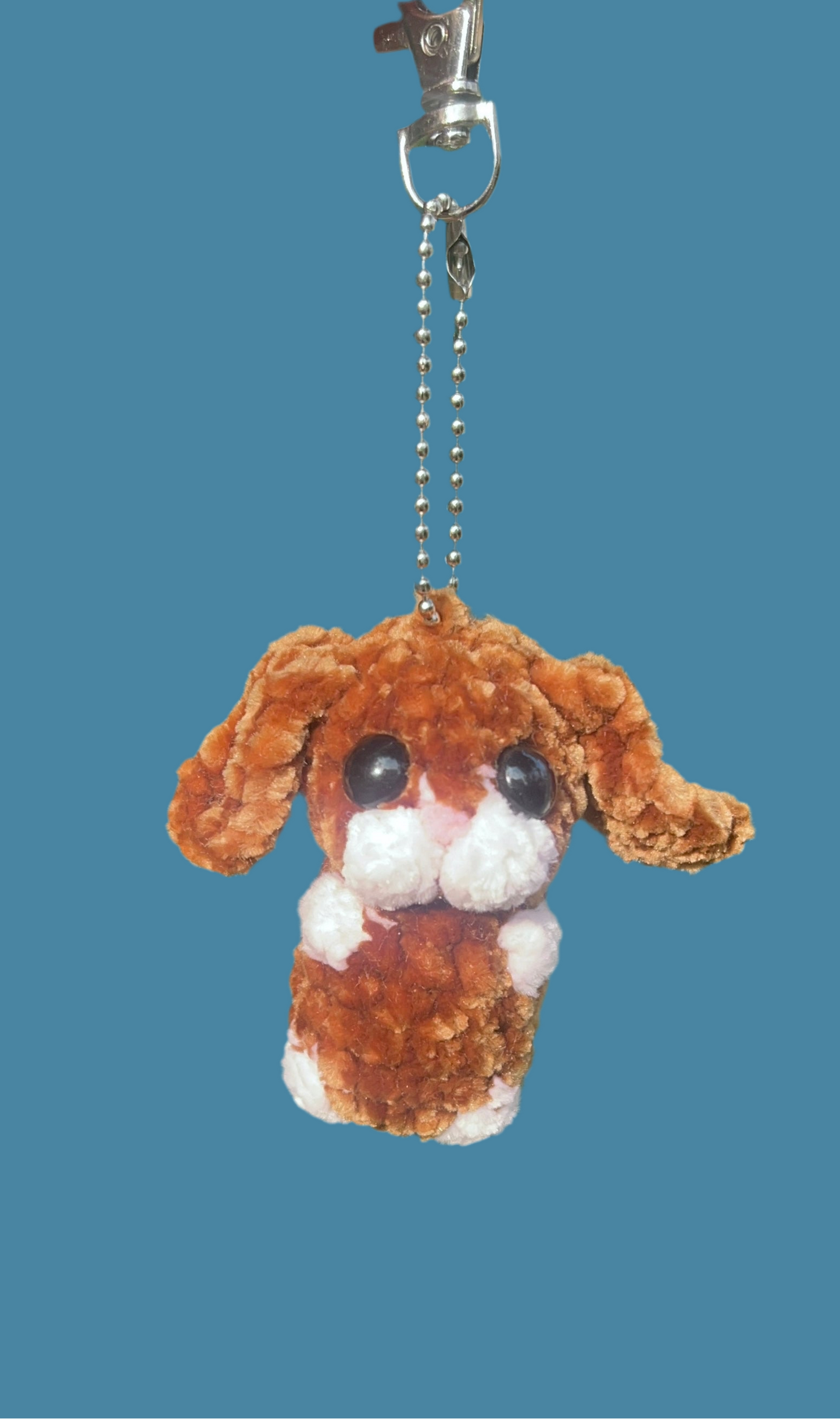 Handmade Bunny Keychain in India (brown)