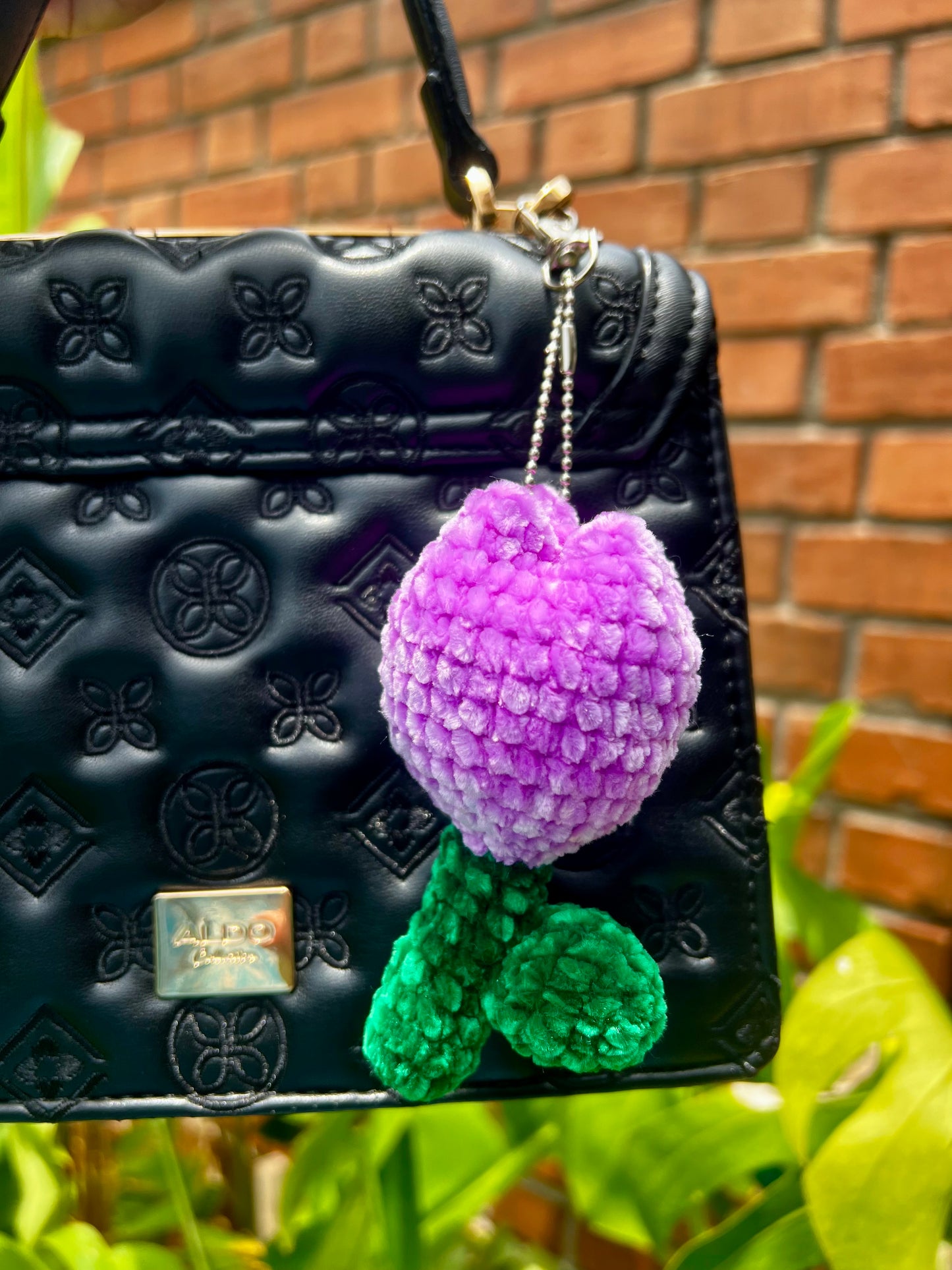 Handmade tulip keychain / bag charm in India