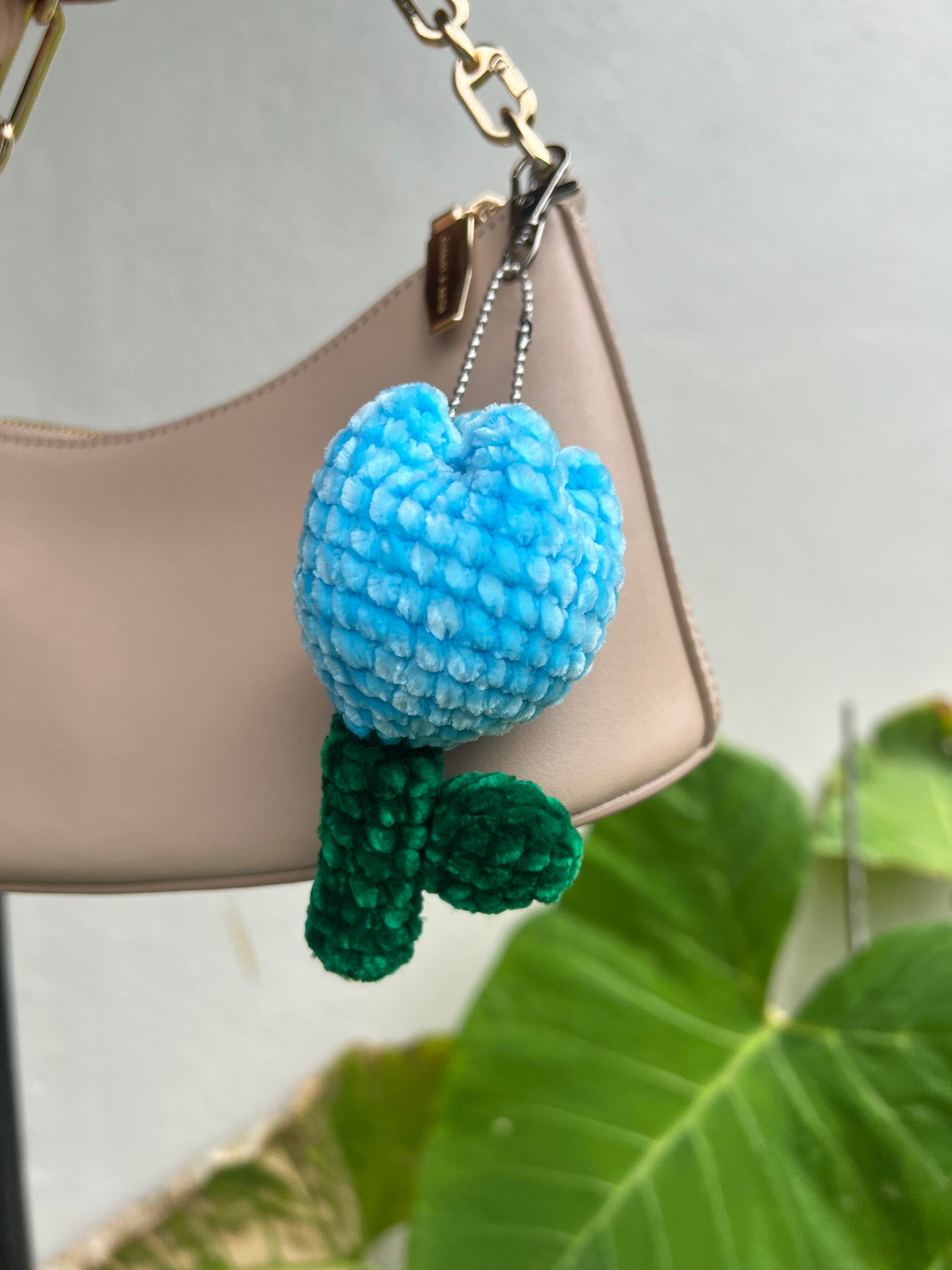 Handmade tulip keychain / bag charm in India