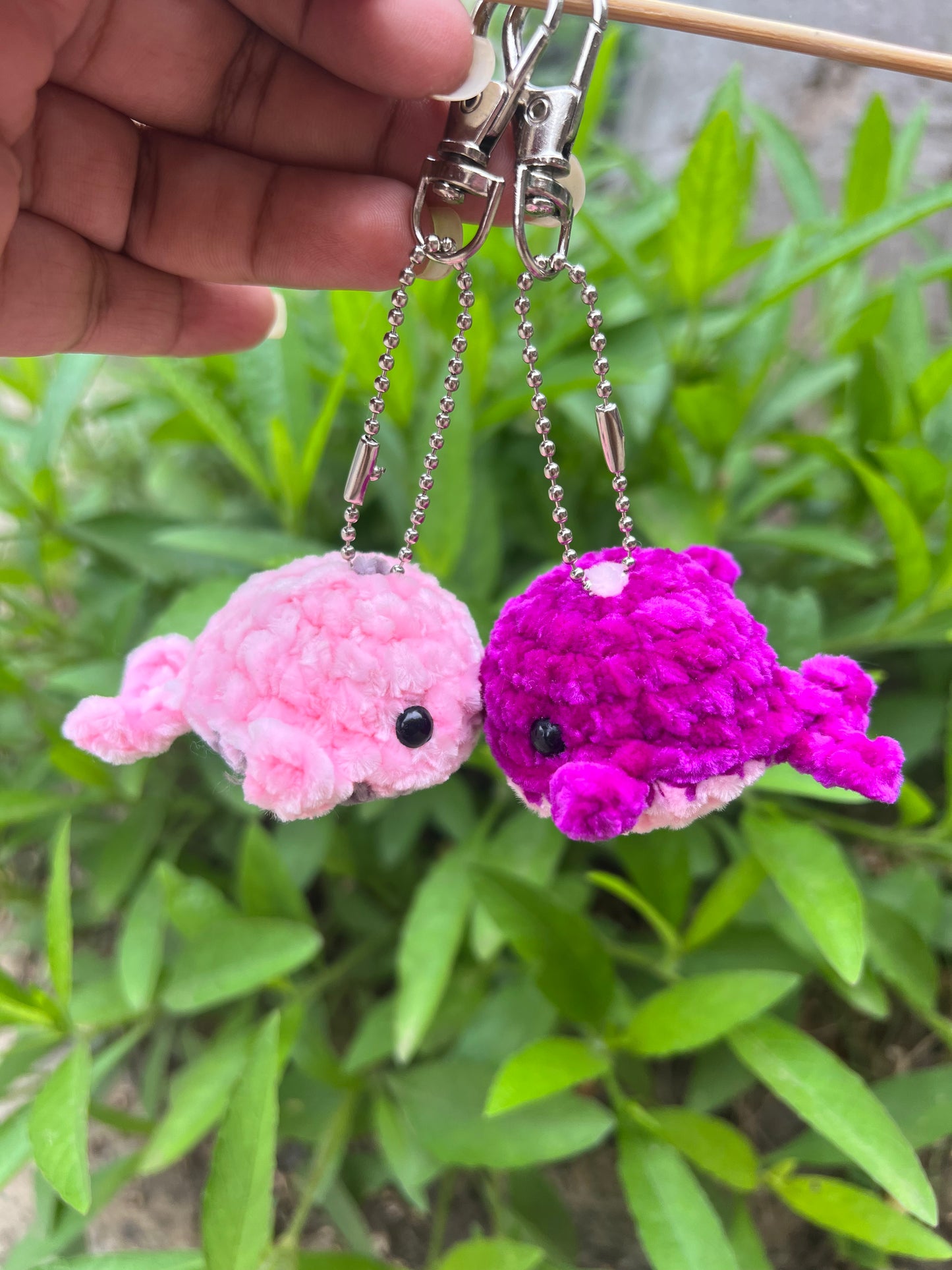 Handmade Plush whale soft keychain in India