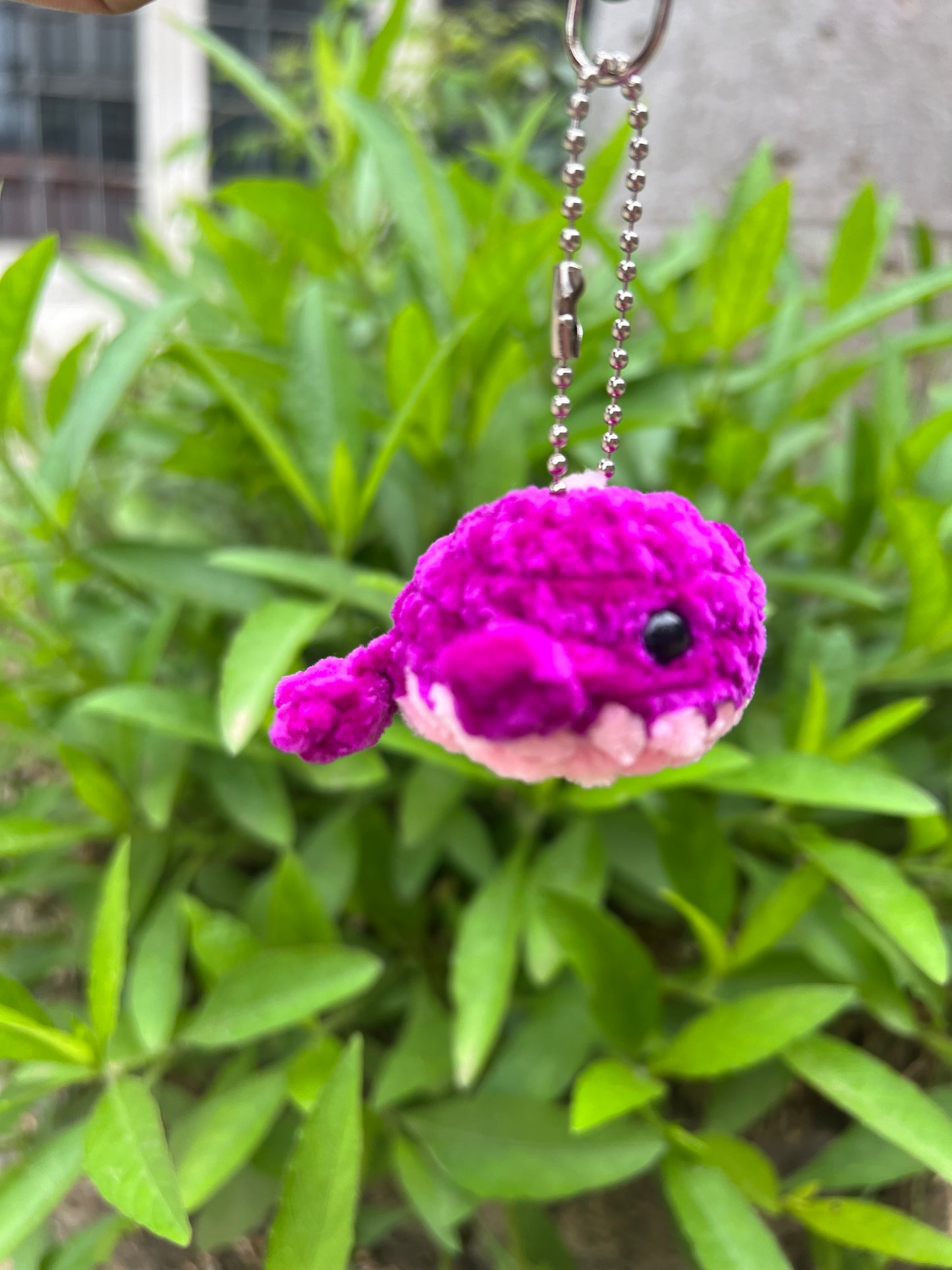 Handmade Plush whale soft keychain in India